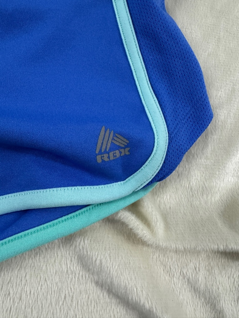 RBX Royal Blue Athletic Shorts with Aqua Trim - Picture 2 of 5